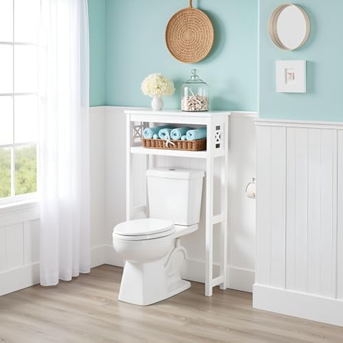 Alaterre Derby Over the Toilet Storage Shelf, White, 27”W x 8”D x 44”H - Image 6