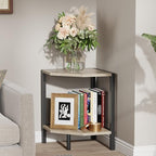 Creso hom Corner Shelf Stand, 2 Tier Industrial Corner Bookshelf - Image 2