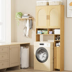 Homhedy Wooden Over The Toilet Storage Cabinet, Natural - Image 5