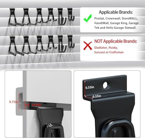 3-H Slatwall Hooks 20 Pack Heavy Duty Multi Sizes, Slatwall Accessories - Image 5