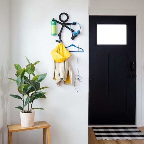 Three by Three Seattle Child Wall-Mounted Coat Rack, Black Metal - Image 4