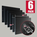 Spampur Peg Board, 6 Pack Metal Pegboard Wall Organizer with Accessories - Image 3