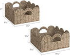 StorageWorks Scalloped Wicker Basket, Hand-woven Rattan Baskets with Built-in Handles, Seagrass Basket for Organizing and Decor, 2 Pack - Image 3