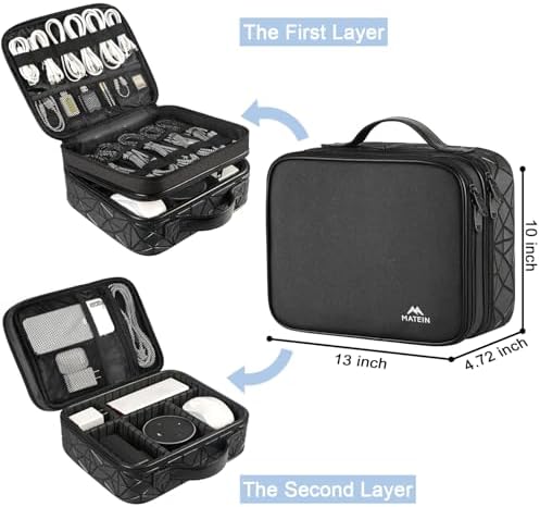 MATEIN Cord Organizer Case with Adjustable Divider, Large DJ Cable File Bag - Image 2