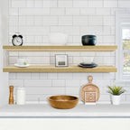 Sorbus Floating Shelves for Wall Storage (55 Inch, 2 Pack, Maple Wood) - Image 2