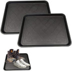 Shoe Tray for Entryway 2Pcs 18x14 Inch, Non-Slip Waterproof Boot Mat with Square Design, for Indoor and Outdoor Use, Style 2 - Image 2