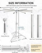 Pasta Drying Rack Collapsible, Large Noodle Dryer Foldable - Image 5