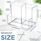 Sabary 12 Pcs Acrylic Pen Holder for Desk, Clear Pencil Cup Organizer - Image 2