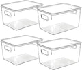 Clear Plastic Storage Bins with Lids, Perfect for Kitchen Organization or Pantry Organization and Storage, Stackable Fridge Organizer Bins, Storage Containers for Organizing, Cabinet Organizers by CONTROLKITCHEN