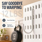 AKTOP Plastic Peg Board Wall Organizer 4-Pack, 12"x12" Pegboard Kit, White - Image 4