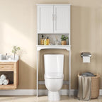 Yaheetech Over the Toilet Storage Cabinet, Bathroom Organizer, White - Image 2