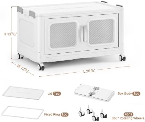 BROVIEW 60 Qt Extra Large Stackable Storage Bin with Lids, 1 Pack White - Image 2