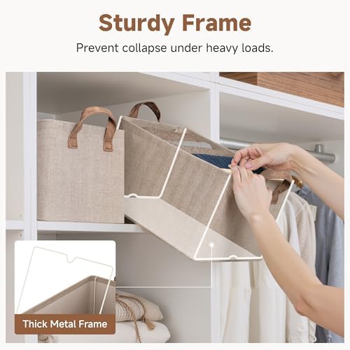 StorageWorks Storage Bins, Storage Baskets, Brown and Beige, 2-Pack - Image 4