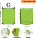 4 Pack Qtip Holder Dispenser with Lids,Green Storage Containers,Bathroom Canisters Organizer for Cotton Ball,Cotton Swab,Cotton Round Pads,Floss 21214713 - Image 2