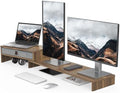 Fenge Triple Monitor Stand with Storage Drawer, Adjustable Length and Angle by Fenge