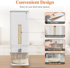 Lifewit Rice Container 27 Lbs, One-Press Dispenser with Measuring Cup - Image 4