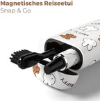 MIPOW Miffy BrushGo i4 Slim Electric Toothbrush Sonic Vibration Rechargeable Magnetic Travel Case & Ceramic Holder Dock 60Day Long Battery Soft Bristles 2Heads IPX7 Waterproof (Brown) - Image 2