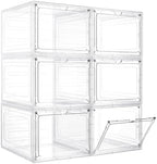 LXLXXL 6 Pack Storage Bins with Lids, 19 Qt Stackable Clear Storage Box by LXLXXL