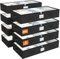 90L Under Bed Storage Containers, Storage Bags, Organizers, 8-Pack, Black by Unknown