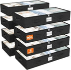 90L Under Bed Storage Containers, Storage Bags, Organizers, 8-Pack, Black by Unknown
