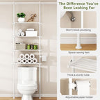 ALLZONE Tension Mount Over The Toilet Storage Shelf, No-Drill, Slim Design - Image 4
