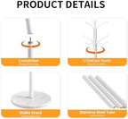 ZOZOE Metal Coat Rack Stand, Modern Coat Rack Freestanding with Natural Marble Base, Sturdy Coat Racks with 12 Hooks & Umbrella Holder,White Coat Tree Hanger Stand for Bags,Hats,Entryway,Office - Image 3