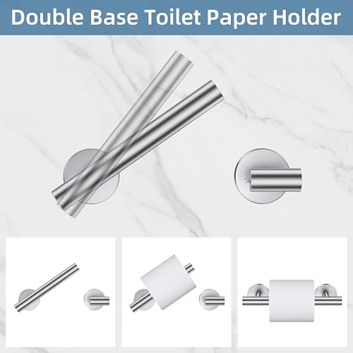 Brushed Nickel Towel Bar Bathroom Hardware Accessories Set, 10 Pieces Upgraded Toilet Paper Holder 23.6 Inch Towel Rack for Bathroom Wall Mounted Stainless Steel Bathroom Set - Image 5