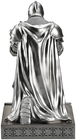 Medieval Armored Knight Pen Holder Figurine Paperweight Phone Stand Silver - Image 5