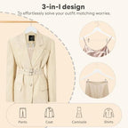 HOUSE DAY Wooden Hangers with Clips 24 Pack, Suit and Pants Hangers, White - Image 2