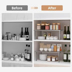 STORAGE MANIAC Expandable Cabinet Organizer Shelf, Set of 4, Gray - Image 4