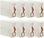 GhvyenntteS 8 Pack Bed Sheet Organizers and Storage (Queen & King Size), Foldable Sheet Organizers and Storage with Window and Label, Bed Sheet Organizer with Leather Handle, Beige by GhvyenntteS