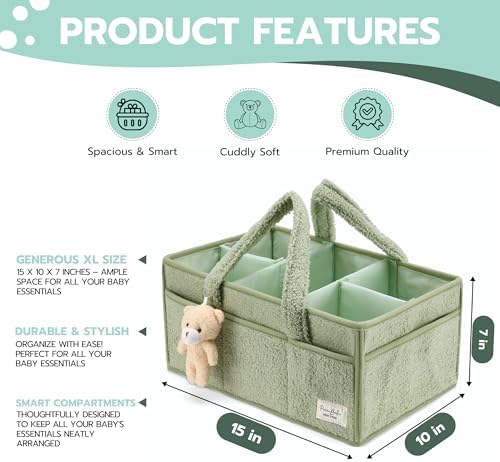 PeraBella Diaper Caddy Organizer for Changing Table, Storage Basket for Wipes, Gift for Baby Shower, Car Organizer, Nursery Organizer, Portable Storage - Image 5