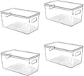 Clear Plastic Storage Bins with Lids, Perfect for Kitchen Organization or Pantry Organization and Storage, Stackable Fridge Organizer Bins, Storage Containers for Organizing, Cabinet Organizers by CONTROLKITCHEN