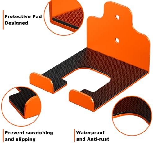 JNIHEEP Garage Organizer Trimmer Rack,Garden Power Tool Hanger,3Pack,Orange - Image 5