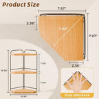 2 Pack Corner Bathroom Counter Organizer, 3-Tier Wood Countertop Organizer - Image 2