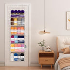 Over Door Organizer with 6 Extra Large Pockets 12 Side Pockets, Sturdy Closet Storage Rack, Hanging Storage Organizer with Clear Window for Shoes, Diaper, Bedroom, Bathroom, Beige, 4-Pack - Image 6