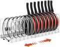 Housolution Pot and Pan Lid Organizer Holder Storage Rack, White by Housolution