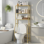 3-Tier Over The Toilet Storage, Freestanding Metal Bathroom Shelves, Space Saver Above The Over Toilet Storage Shelf for Bathroom (Gold) by ASCENREST