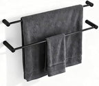 Towel Racks for Bathroom, NEWRAIN 30 inch Double Bath Towel Bar Wall Mounted, Stainless Steel Kitchen Towel Holder, Matte Black Towel Rod Towel Rail Hange by NEWRAIN