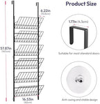 SWTYMIKI Over the Door Shoe Organizer - Adjustable 6 Tier Hanging Shoe Rack Organizer, Metal Heavy Duty Behind Door Storage or Wall Mount Shoes Shelf for Flats, Heels, Sneakers, Boots - Image 2