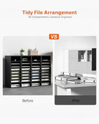 VEVOR Wood Literature Organizer, 36 Compartments, Mailboxes Slot with Removable Shelves, File Sorter for Office, Home, Classroom, or Mailrooms Organization, Black - Image 2