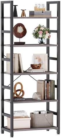 DUMOS 5-Tier Bookshelf, Modern Tall Bookcase Book Shelf by DumosLifestyle
