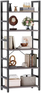 DUMOS 5-Tier Bookshelf, Modern Tall Bookcase Book Shelf by DumosLifestyle