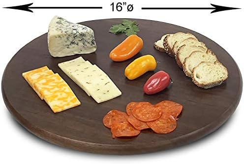 Woodard & Charles Round Wood Lazy Susan Turntable, 16", Walnut Stain 6 Pack - Image 4