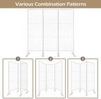 Room Divider Freestanding Gridwall, 3 Panel Folding Display Board Organizer with Base Feet, Privacy Screens Portable Freestanding Display Board Wire for Craft Shows Events Retail - Image 4