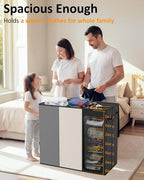 Optish 180L Laundry Hamper 3 Section, Large Hamper with Mesh Bags & Lid - Image 4