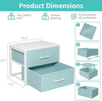 BOLUO Stackable Storage Drawers Closet Organizers and Storage Fabric Blue 2 Drawer Dresser for Bedroom 2 Packs Modern - Image 3