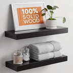 Homeforia 20 Inch Floating Shelves, High-End Solid Pine Wood, Set of 2 by Homeforia