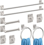KLJKPA 10-Piece Brushed Nickel Bathroom Hardware Set, 24 inch Towel Bar by KLJKPA