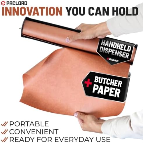 Hand-Held Paper Roll Dispenser with 18" x 100' Pink BBQ Butcher Paper - Image 3